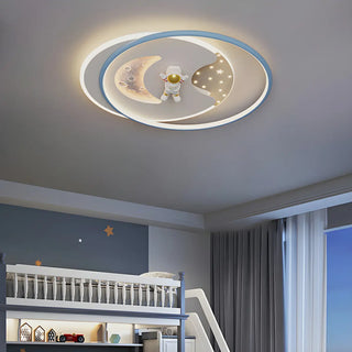 Bedroom Pink Circle Ring LED Flush Mount Ceiling Light Zawala Image - 3