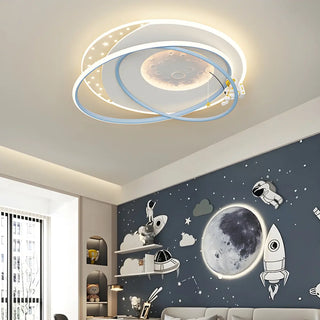 Bedroom Pink Circle Ring LED Flush Mount Ceiling Light Zawala Image - 5