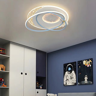 Bedroom Pink Circle Ring LED Flush Mount Ceiling Light Zawala Image - 6