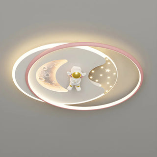 Bedroom Pink Circle Ring LED Flush Mount Ceiling Light Zawala Image - 9