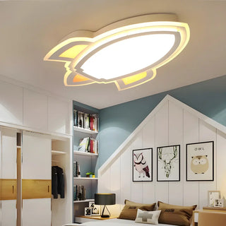 Bedroom Playful Spaceship LED Flush Mount Ceiling Light Zawala Image - 1