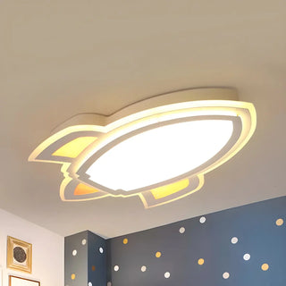 Bedroom Playful Spaceship LED Flush Mount Ceiling Light Zawala Image - 2