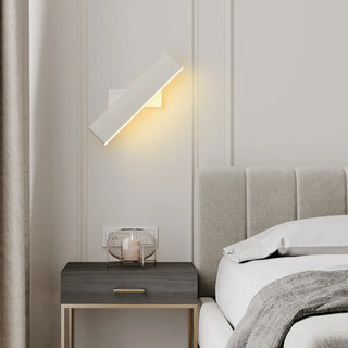 Rotatable Rectangular White Bedroom Wall Sconce Zawala Image - 1