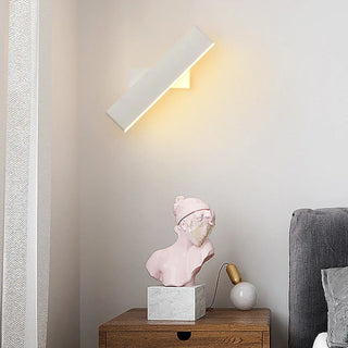 Rotatable Rectangular White Bedroom Wall Sconce Zawala Image - 2