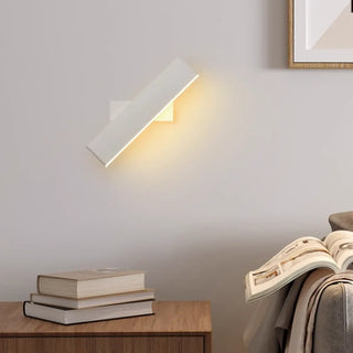 Rotatable Rectangular White Bedroom Wall Sconce Zawala Image - 7