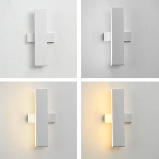Rotatable Rectangular White Bedroom Wall Sconce Zawala Image - 9