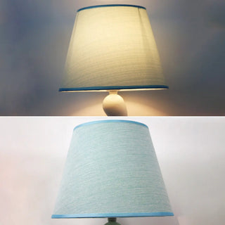 Bedroom Simple White Cone Fabric Art Base Table Lamp Zawala Image - 10