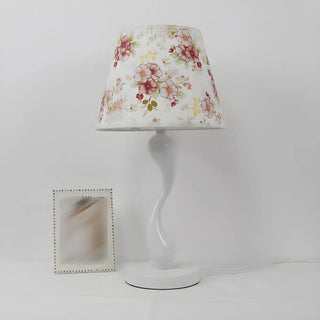 Bedroom Simple White Cone Fabric Art Base Table Lamp Zawala Image - 12