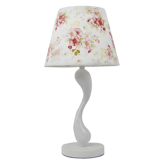 Bedroom Simple White Cone Fabric Art Base Table Lamp Zawala Image - 14