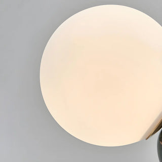 Bedroom Simple White Globe Shade Marble Base Table Lamp Zawala Image - 12