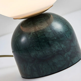 Bedroom Simple White Globe Shade Marble Base Table Lamp Zawala Image - 13