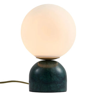 Bedroom Simple White Globe Shade Marble Base Table Lamp Zawala Image - 15