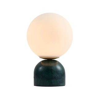 Bedroom Simple White Globe Shade Marble Base Table Lamp Zawala Image - 16