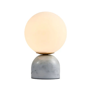 Bedroom Simple White Globe Shade Marble Base Table Lamp Zawala Image - 17