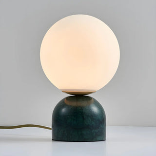 Bedroom Simple White Globe Shade Marble Base Table Lamp Zawala Image - 8