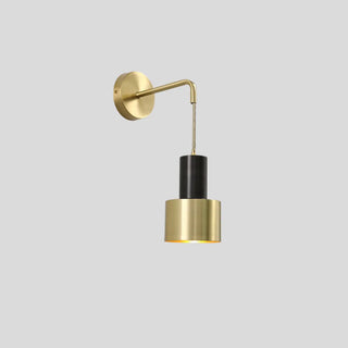 Bedside Cylinder Black and Gold Metal Wall Sconce Zawala Image - 11