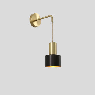 Bedside Cylinder Black and Gold Metal Wall Sconce Zawala Image - 12