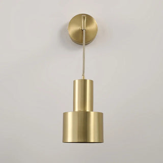 Bedside Cylinder Black and Gold Metal Wall Sconce Zawala Image - 15