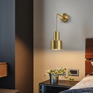 Bedside Cylinder Black and Gold Metal Wall Sconce Zawala Image - 19