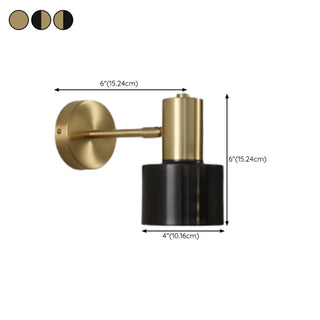 Bedside Cylinder Black and Gold Metal Wall Sconce Zawala #size