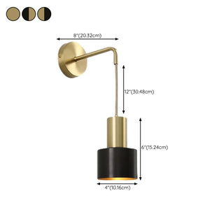 Bedside Cylinder Black and Gold Metal Wall Sconce Zawala Image - 21