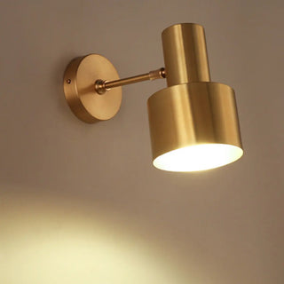 Bedside Cylinder Black and Gold Metal Wall Sconce Zawala Image - 6
