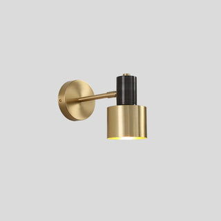 Bedside Cylinder Black and Gold Metal Wall Sconce Zawala Image - 9