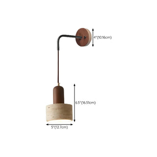 Cylinder Brown and Beige Bedside Pendant Wall Sconce Zawala #size