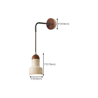 Cylinder Brown and Beige Bedside Pendant Wall Sconce Zawala Image - 17