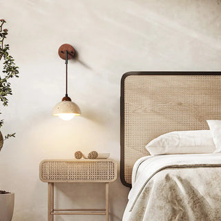 Cylinder Brown and Beige Bedside Pendant Wall Sconce Zawala Image - 3