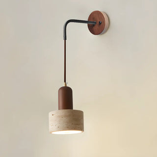 Cylinder Brown and Beige Bedside Pendant Wall Sconce Zawala Image - 9