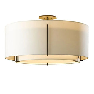 ZOWALA - Beige Cylinder Fabric Semi-Flush Mount Light Image - 5