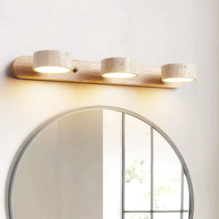 ZOWALA - Elegant Beige Stone 3 Light Bathroom Vanity Light Image - 1