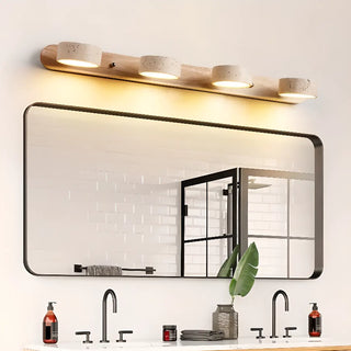 ZOWALA - Elegant Beige Stone 3 Light Bathroom Vanity Light Image - 4
