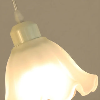ZOWALA - Beige Flower 3-Light Glass Island Light Image - 7