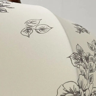 ZOWALA - Flower Pattern Fabric Beige Living Room Drum Chandelier Image - 12