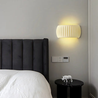 ZOWALA - Beige Semicircle Resin Up Down Wall Sconce Image - 1