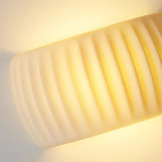 ZOWALA - Beige Semicircle Resin Up Down Wall Sconce Image - 12