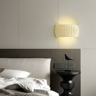ZOWALA - Beige Semicircle Resin Up Down Wall Sconce Image - 2