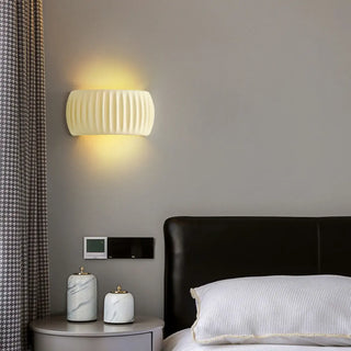 ZOWALA - Beige Semicircle Resin Up Down Wall Sconce Image - 3