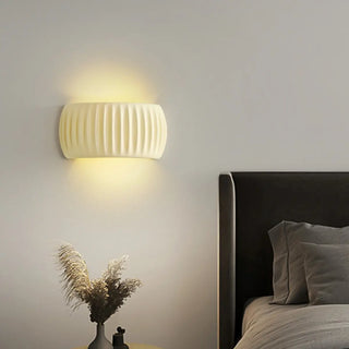 ZOWALA - Beige Semicircle Resin Up Down Wall Sconce Image - 4