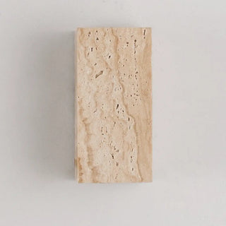 Outdoor Beige Stone Rectangular Up Down Wall Lamp Zawala Image - 11