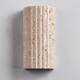 Outdoor Beige Stone Rectangular Up Down Wall Lamp Zawala Image - 12