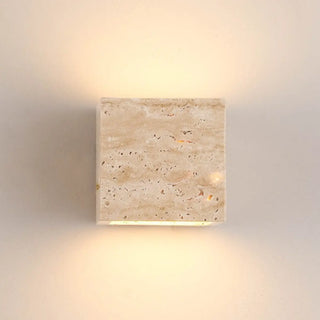 Outdoor Beige Stone Rectangular Up Down Wall Lamp Zawala Image - 13