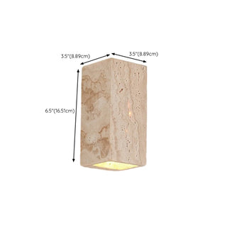 Outdoor Beige Stone Rectangular Up Down Wall Lamp Zawala #size