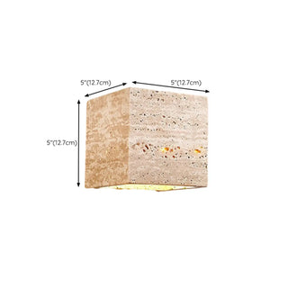Outdoor Beige Stone Rectangular Up Down Wall Lamp Zawala Image - 21