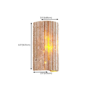 Outdoor Beige Stone Rectangular Up Down Wall Lamp Zawala Image - 22