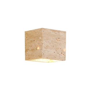 Outdoor Beige Stone Rectangular Up Down Wall Lamp Zawala Image - 5