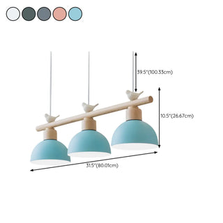ZOWALA - Bird 3-Light Yellow Dome Island Light #size