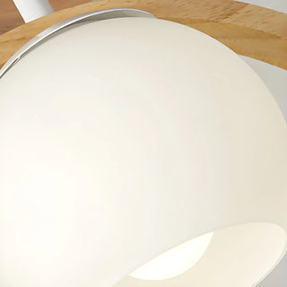 ZOWALA - Natural Wood Ring Globe Glass Semi-Flush Mount Light Image - 10